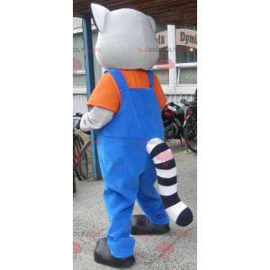 Mascotte de lémurien gris blanc et noir géant - Redbrokoly.com