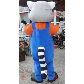 Mascote gigante de lêmure cinza preto e branco - Redbrokoly.com
