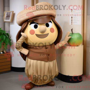 Tan Apple mascottekostuum...