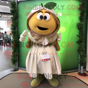Tan Apple mascot costume...
