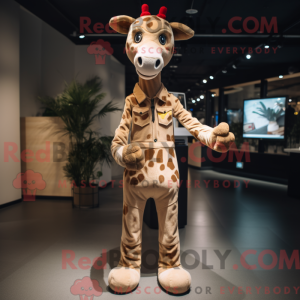 Postava maskota Tan Giraffe...