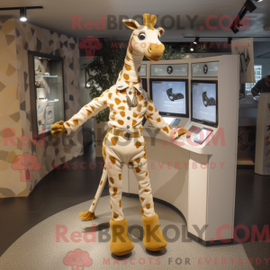 Tan Giraffe mascot costume...