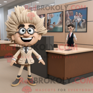 Tan Advokat maskot kostume...