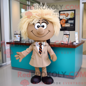 Tan Advokat maskot kostyme...