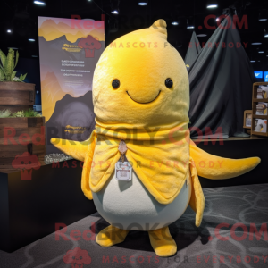 Mascotte de narval jaune...