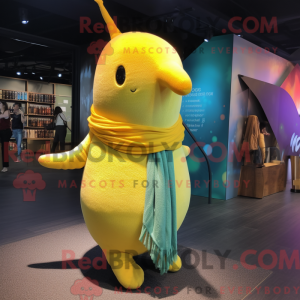Yellow Narwhal mascot...