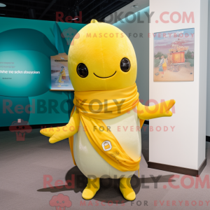 Mascotte de narval jaune...