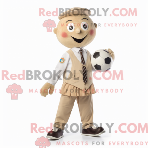 Beżowa maskotka fotball...