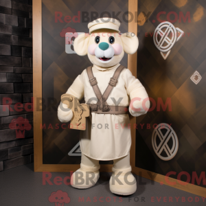 Cream Celtic Cross mascot...