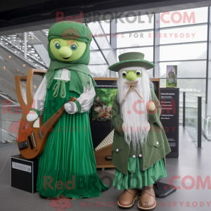 Grøn Celtic Harpe maskot...