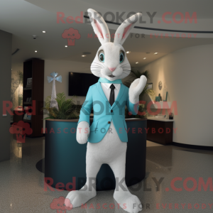 Cyan Wild Rabbit maskot...