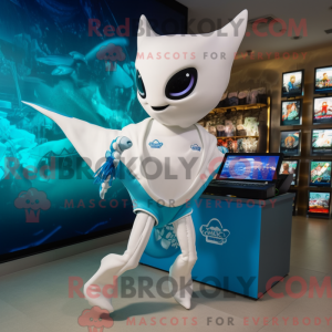 Hvit Manta Ray máscara de...