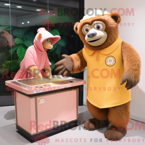 Peach Baboon mascot costume...