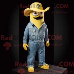 Yellow Ghost mascot costume...