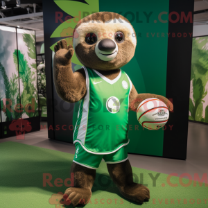 Green Sloth mascot costume...