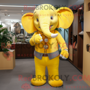 Mascotte d éléphant jaune...