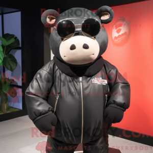 Mascotte d hippopotame noir...