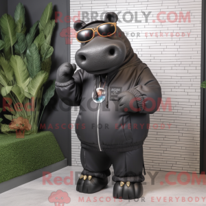 Black Hippopotamus mascot...