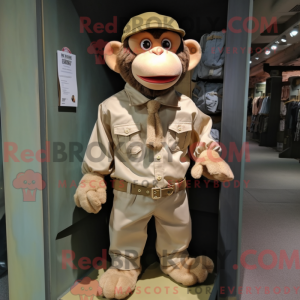 Tan chimpanse maskot...