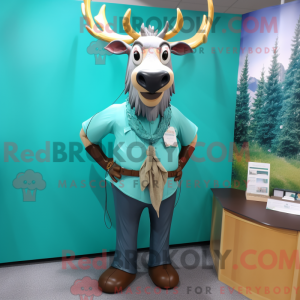 Maskottchenkostüm Teal Elk...