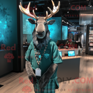 Maskottchenkostüm Teal Elk...