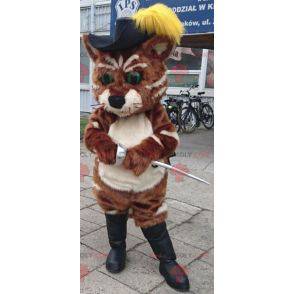 Mascote do Gato de Botas com chapéu e botas - Redbrokoly.com