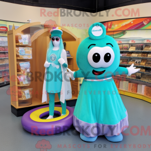 Turquoise Donut mascot...
