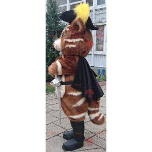 Mascotte Puss in Boots met een hoed en laarzen - Redbrokoly.com