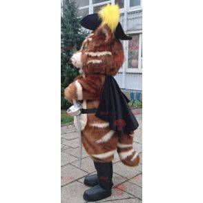 Puss in Boots maskot med hat og støvler - Redbrokoly.com