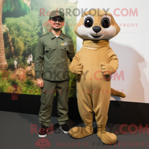 Oliven Meerkat maskot...