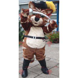 Mascote do Gato de Botas com chapéu e botas - Redbrokoly.com