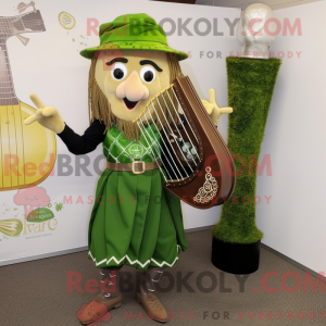 Olive Celtic Harp maskot...