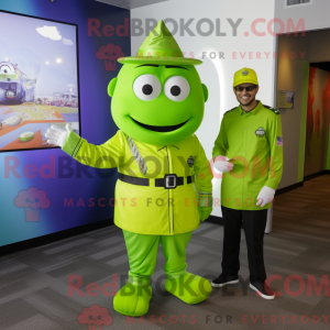 Lime Green Chief mascot...