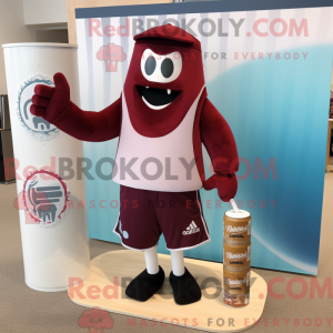 Fantasia de mascote de vela perfumada marrom com bermuda e abotoaduras - Mascotes de velas perfumadas - RedBrokoly.com