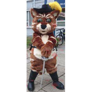 Mascotte Puss in Boots met een hoed en laarzen - Redbrokoly.com