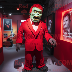 Red Frankenstein mascot...
