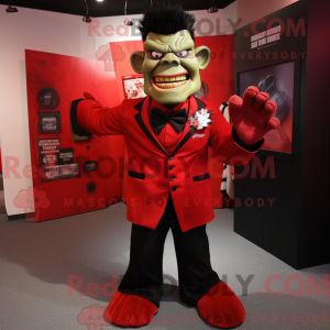 Rød Frankenstein maskot...