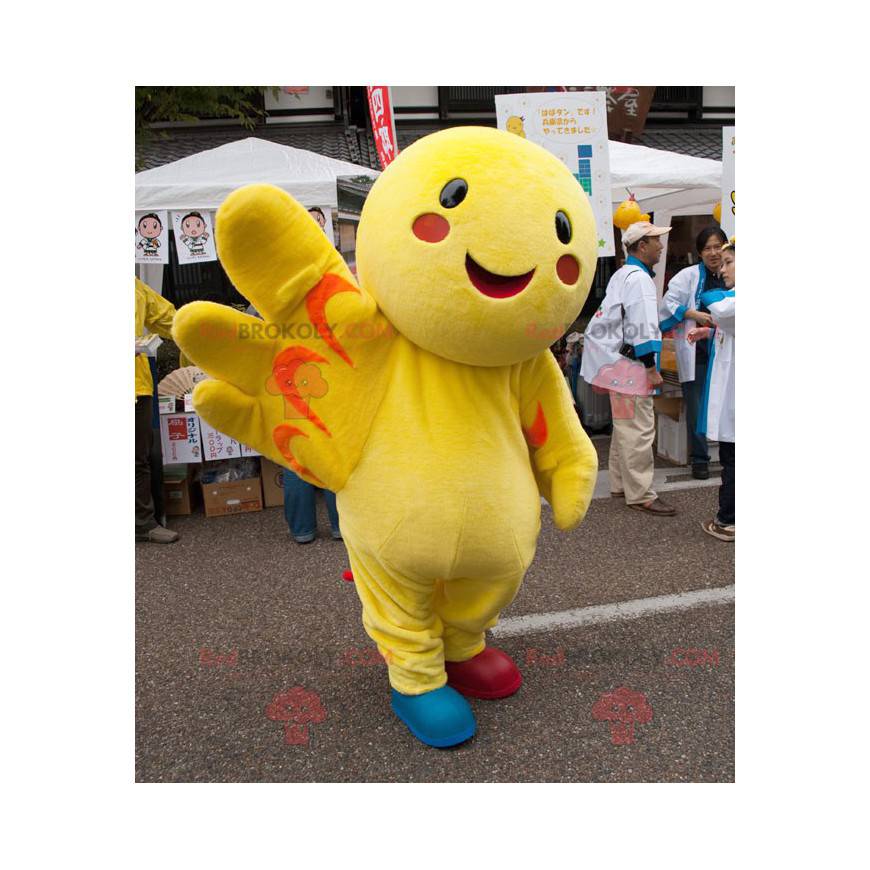 Mascota de muñeco de nieve amarillo pájaro gigante -