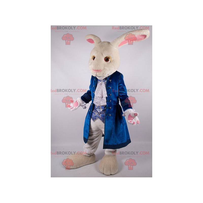 Alice no mascote do coelho branco do país das maravilhas -