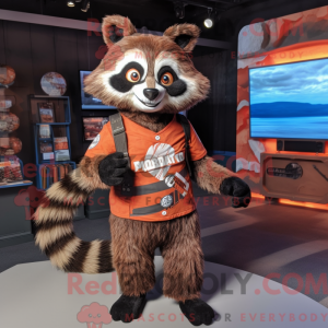 Rust Raccoon mascot costume...