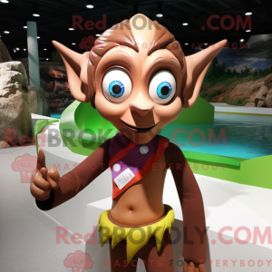 Brown Elf mascot costume...