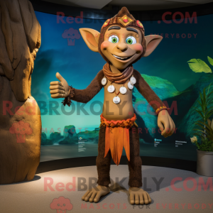 Brown Elf-mascottekostuum...
