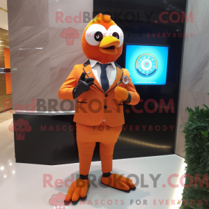 Oranje duif mascottekostuum...