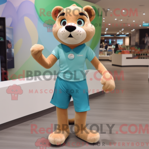 Cyan Mountain Lion mascot...