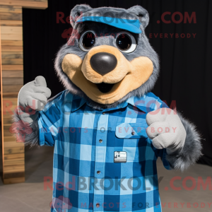 Blue Marmot mascot costume...