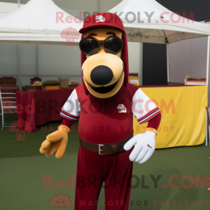 Maroon Hot Dogs mascot...