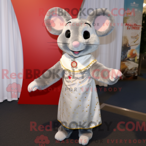 Sølv mus maskot kostume...