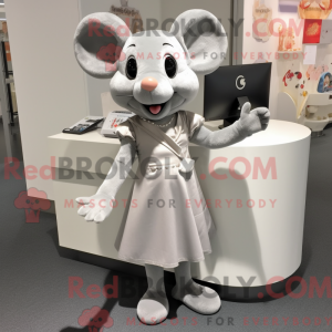 Zilvermuis mascottekostuum...