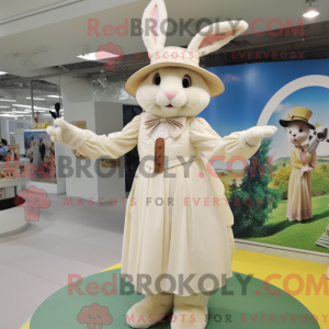 Beige maskotdraktfigur for...