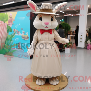 Beige kanin maskot kostume...